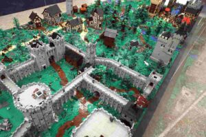 Castello costruito con mattoncini lego