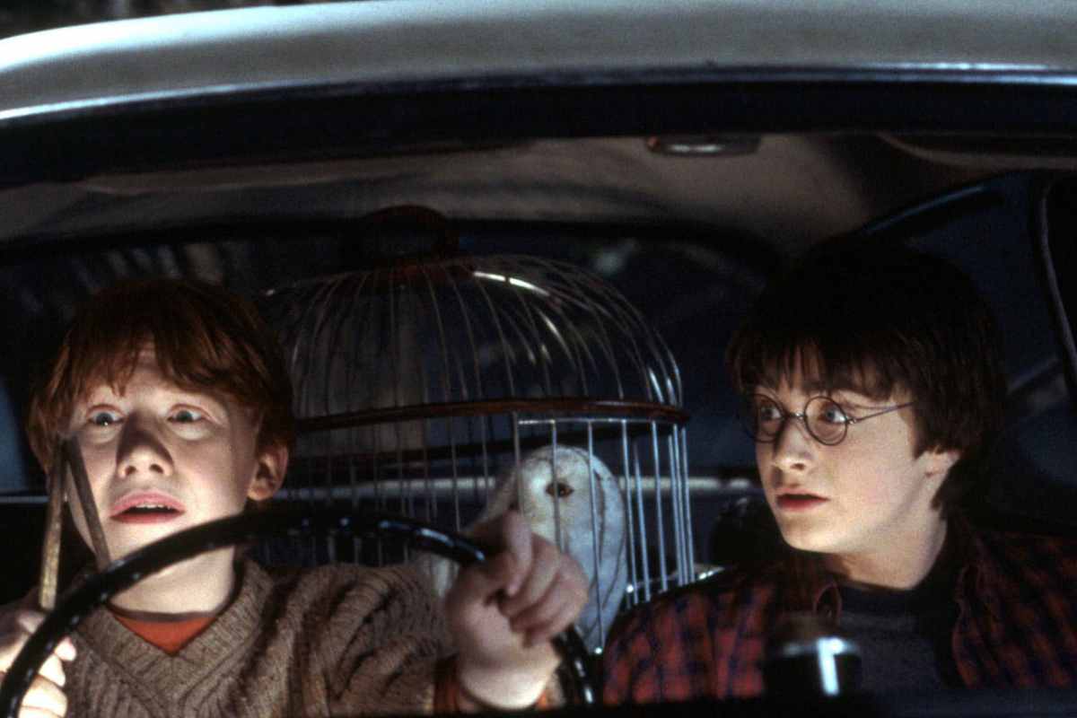 Ron ed Harry Potter nell'auto volante: scena tagliata